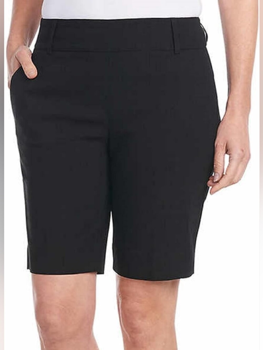 Women's Black Tailored Bermuda Shorts